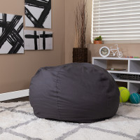 Flash Furniture DG-BEAN-LARGE-SOLID-GY-GG Oversized Solid Gray Bean Bag Chair 
